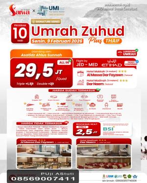 UMRAH PLUS THAIF 10 HARI ZUHUD SIGNATURE SALWA 09 FEBRUARI 2026