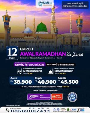 UMROH AWAL RAMADHAN 2X JUMAT 12 HARI 19 FEBRUARI 2026