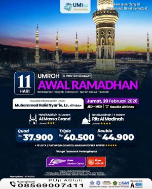 UMROH AWAL RAMADHAN 2X JUMAT 12 HARI 20 FEBRUARI 2026