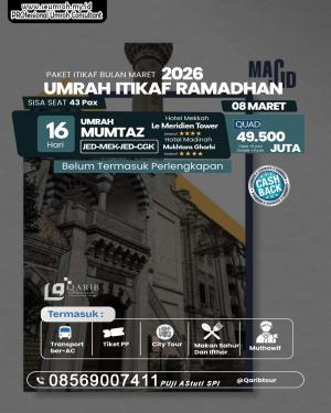 Umroh Itikaf Ramadhan Maret 2026