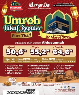 Umroh Itikaf Ramadhan Maret 2026 Reguler